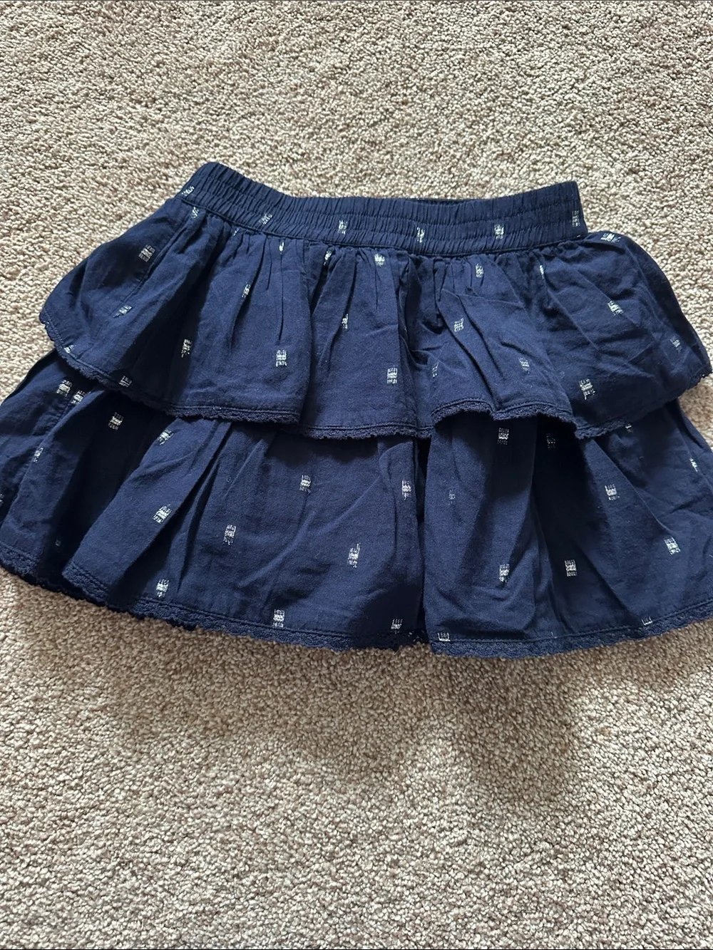 3 GAP Girls Tiered Skort Trio - Red, Navy & Rainbow Stripe Cream